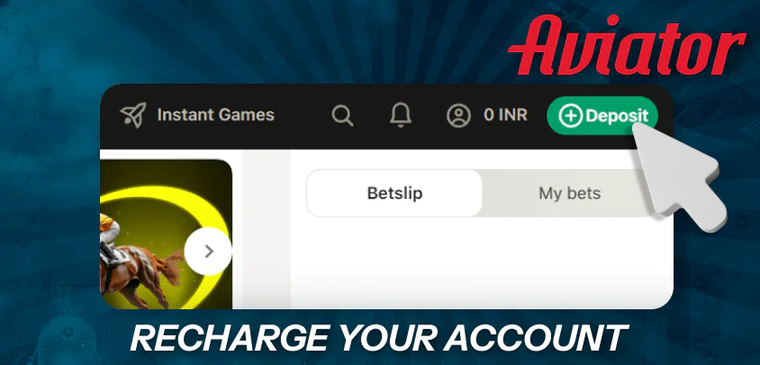 Deposit via the account menu play Aviator game